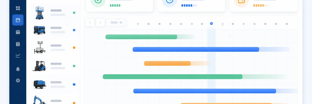 Painel visual de disponibilidade e períodos de locação