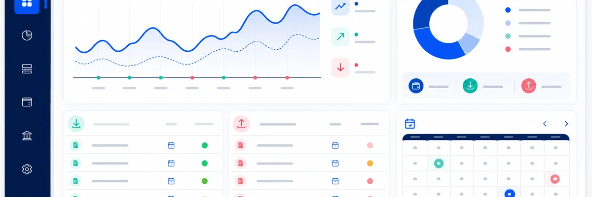 Painel visual de gestão financeira empresarial
